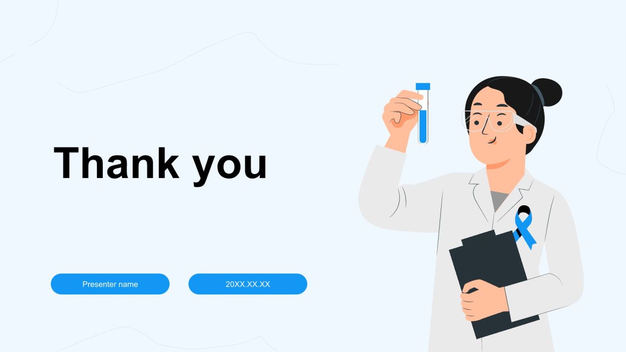 蓝色插画风医疗卫生行业政策宣讲PPT主题