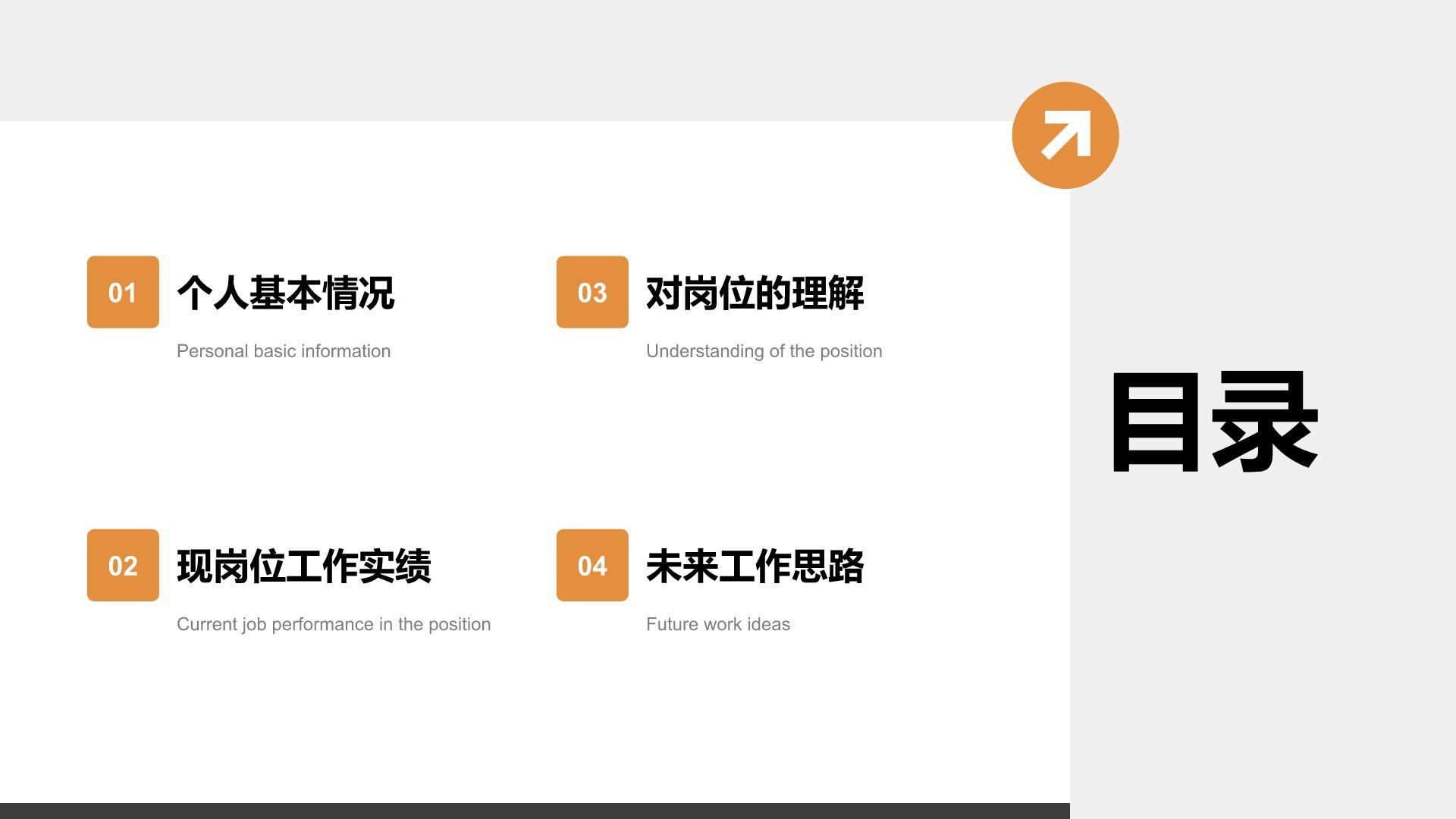 橙色商务风企业岗位竞聘自我介绍PPT模板