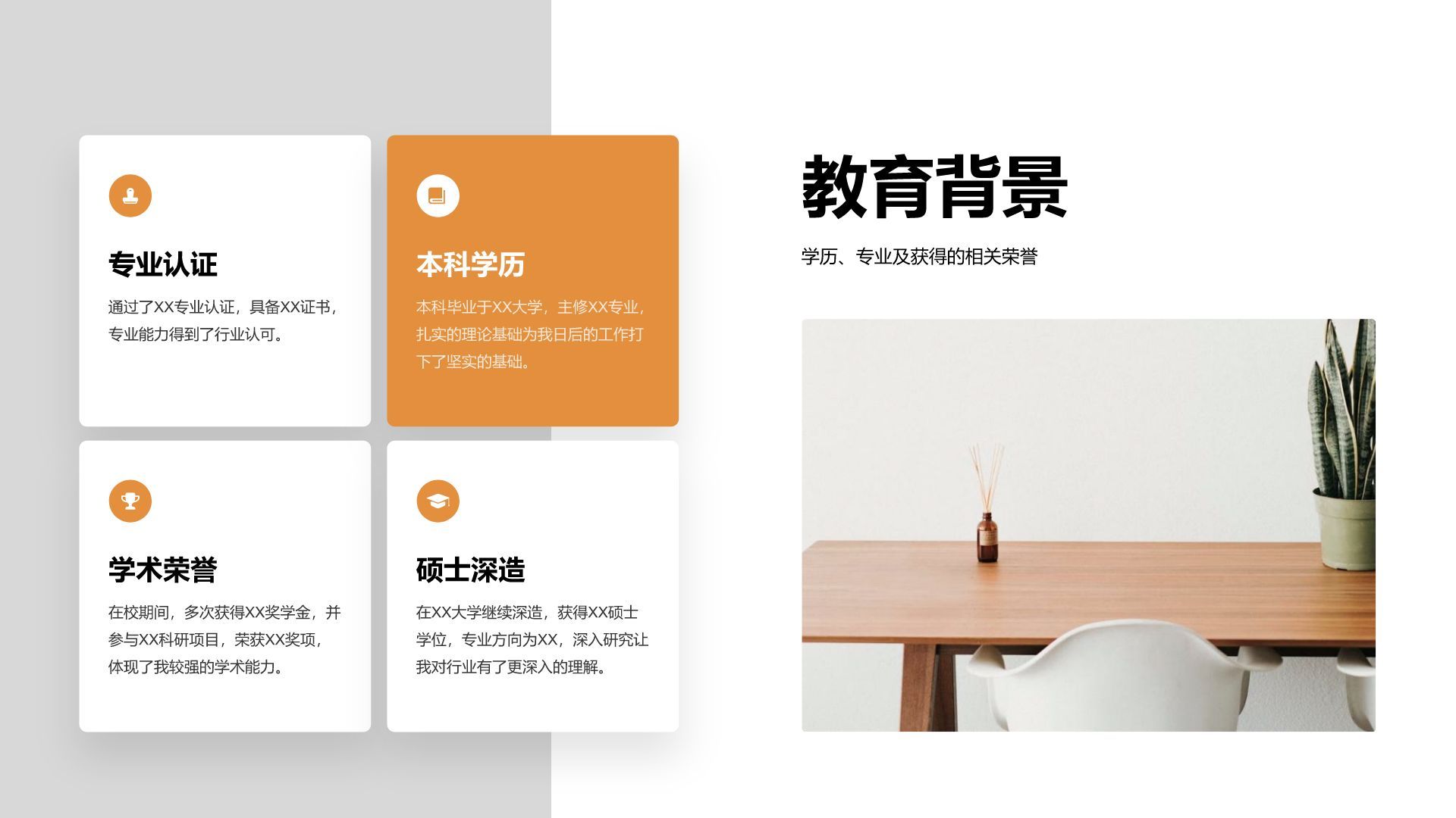 橙色商务风企业岗位竞聘自我介绍PPT模板