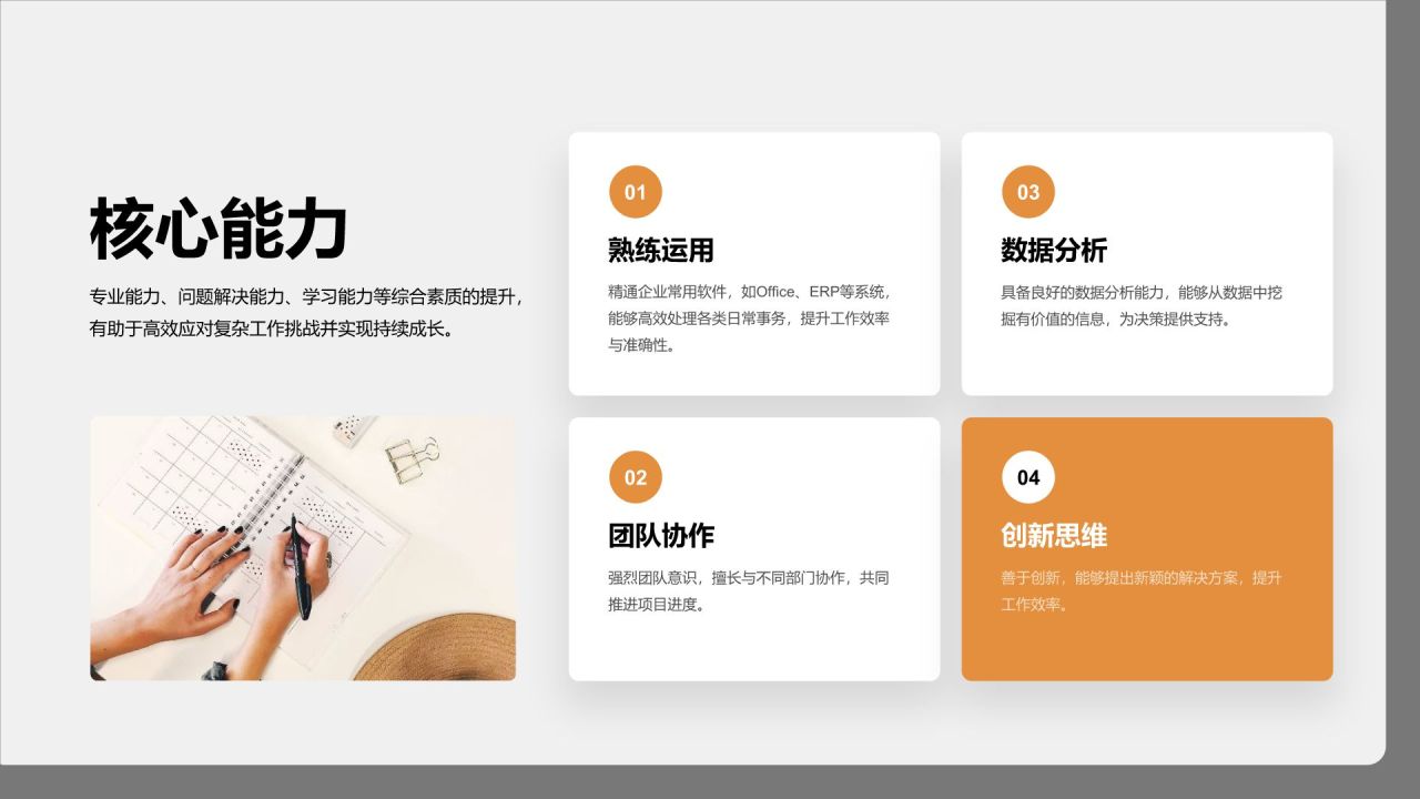 橙色商务风企业岗位竞聘自我介绍PPT模板