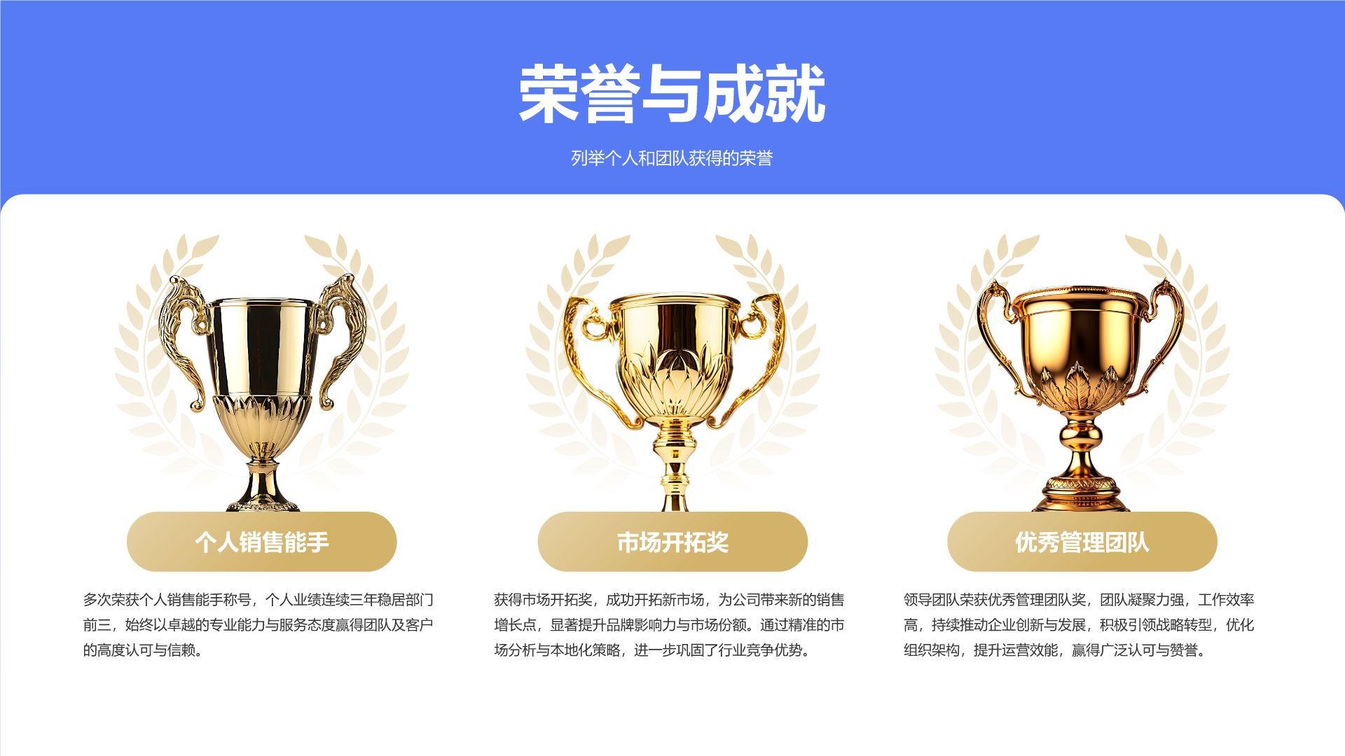 蓝色3D风销售经理岗位竞聘演讲PPT模板