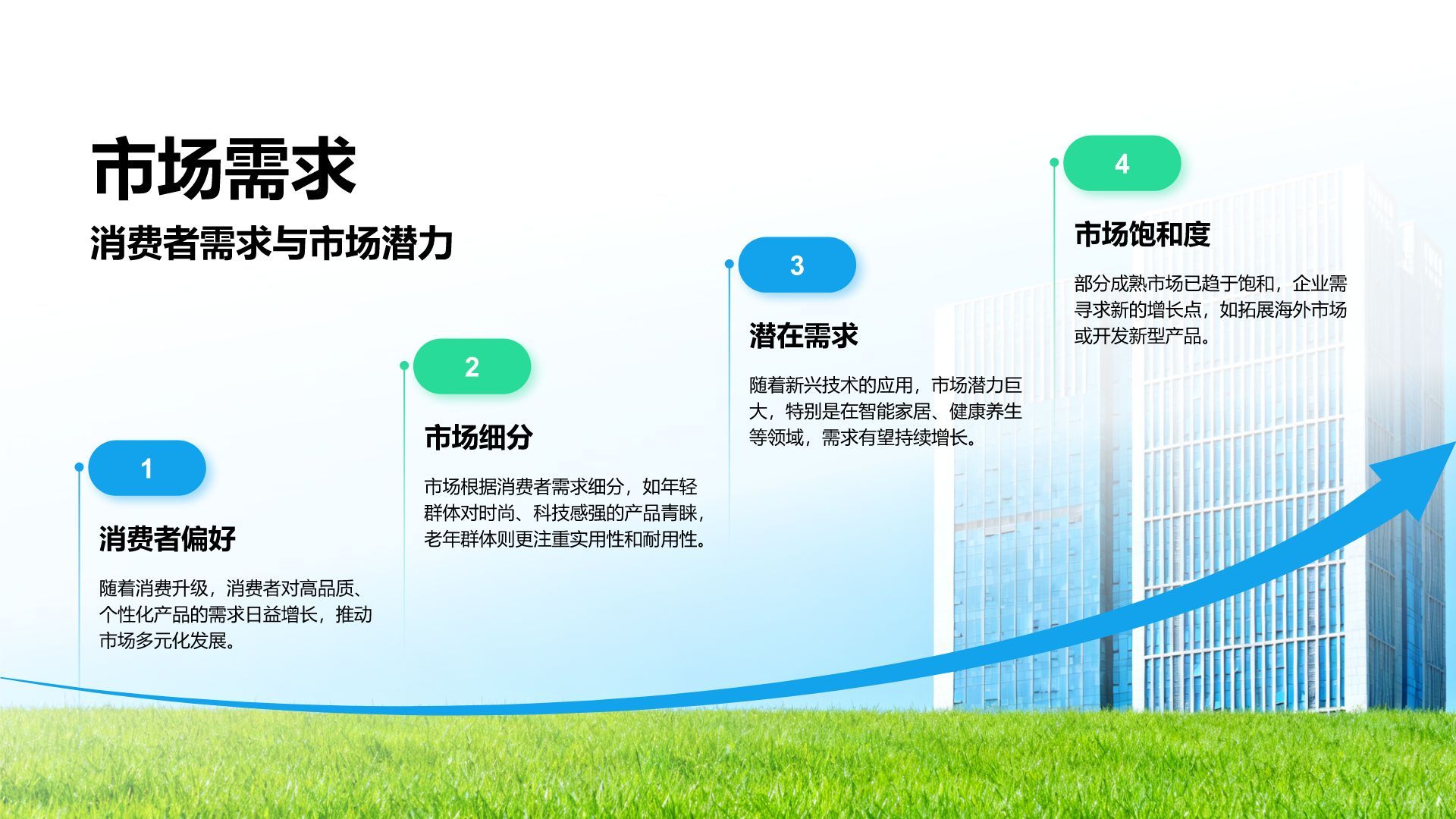 蓝色商务风企业发展成果与未来展望PPT模板