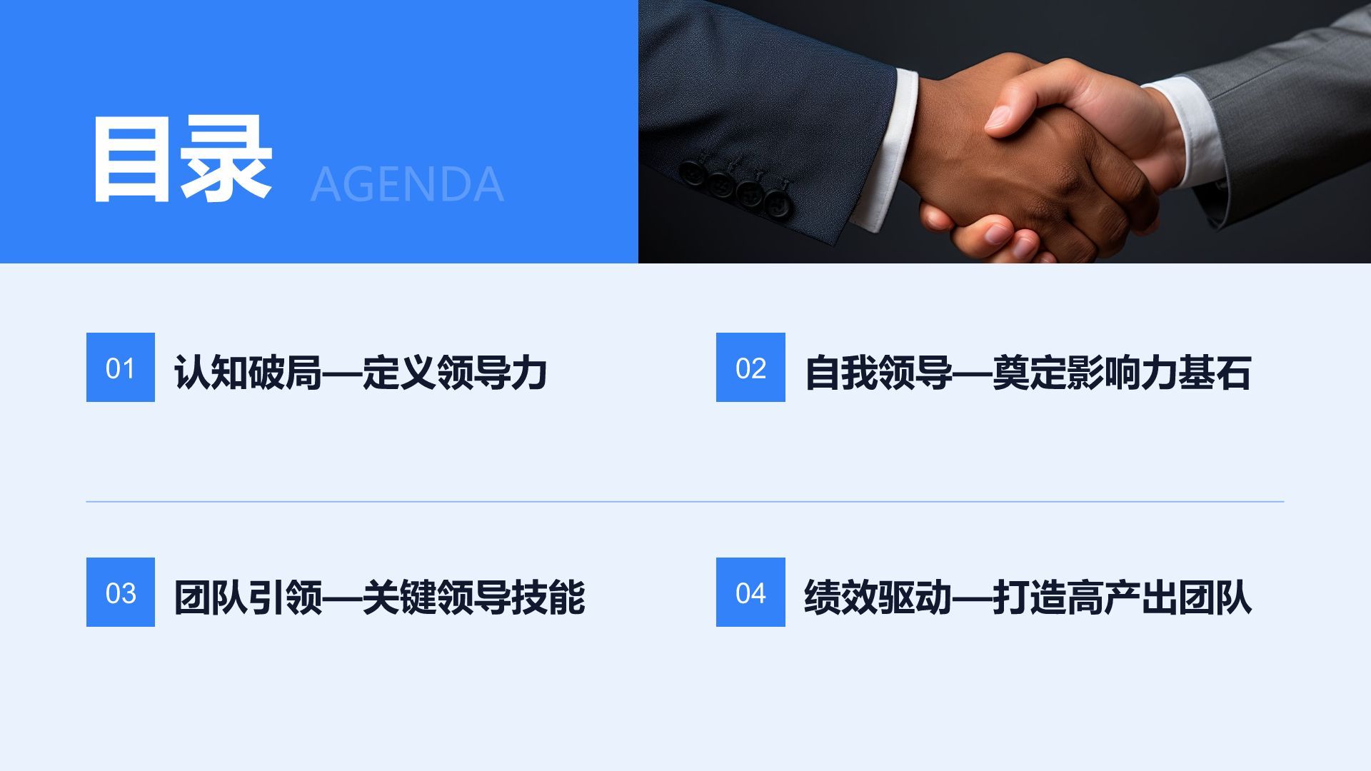 蓝色商务风领导力提升培训PPT模板