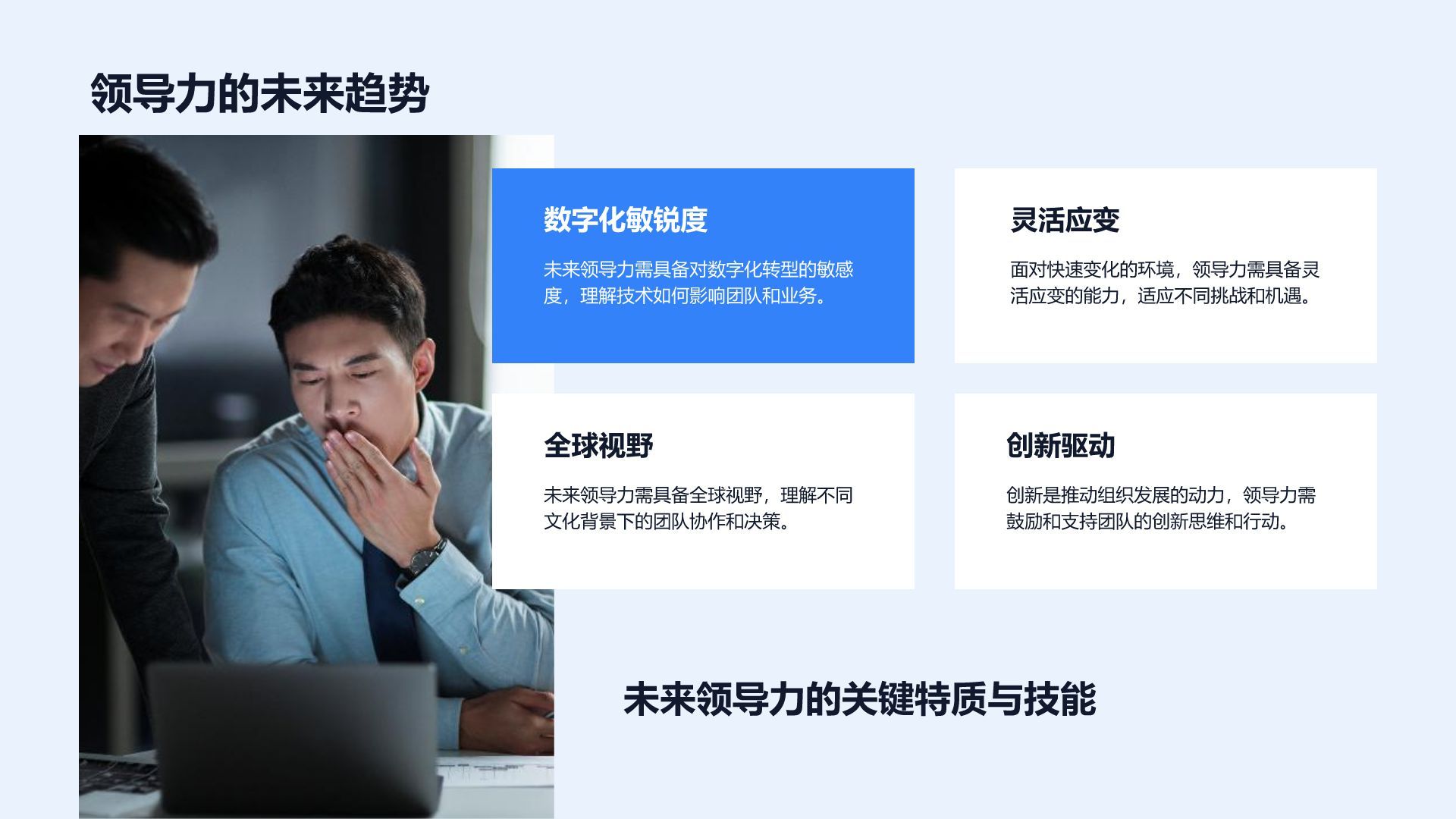 蓝色商务风领导力提升培训PPT模板
