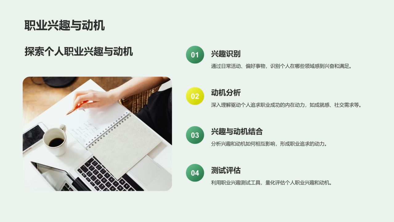 绿色简约风员工职业规划培训PPT模板