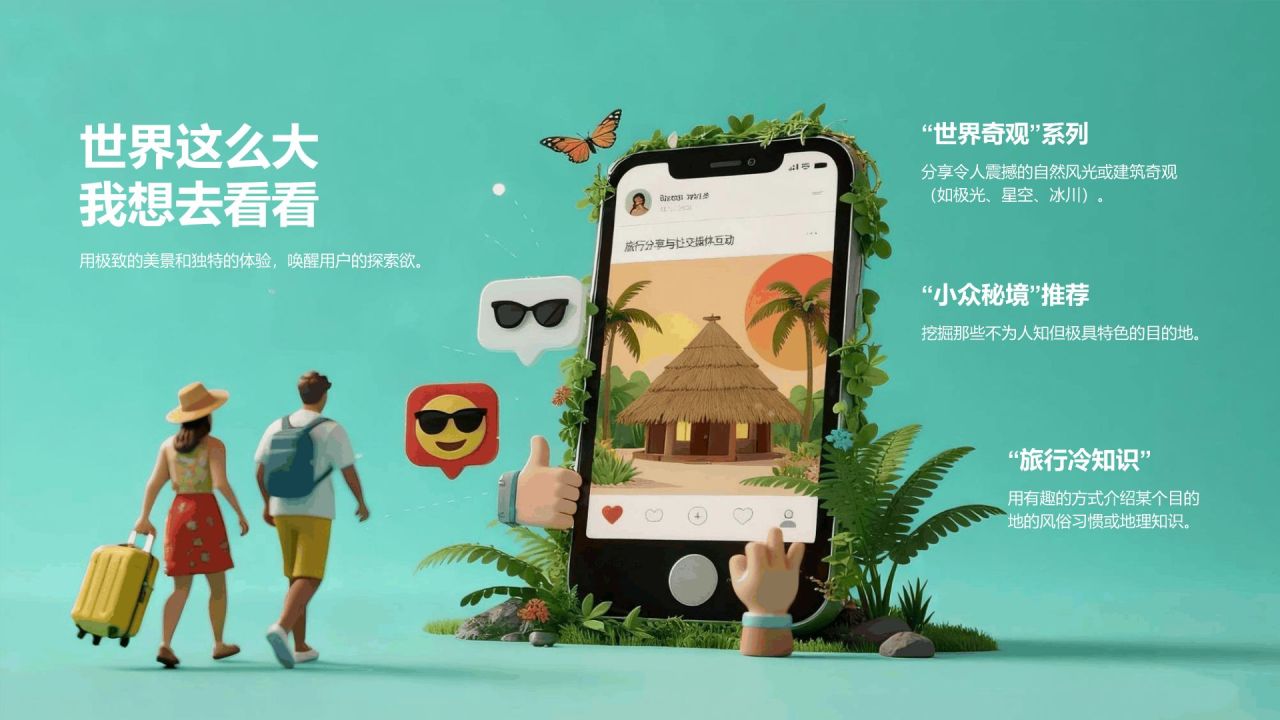 绿色3D风社交媒体营销方案PPT模板