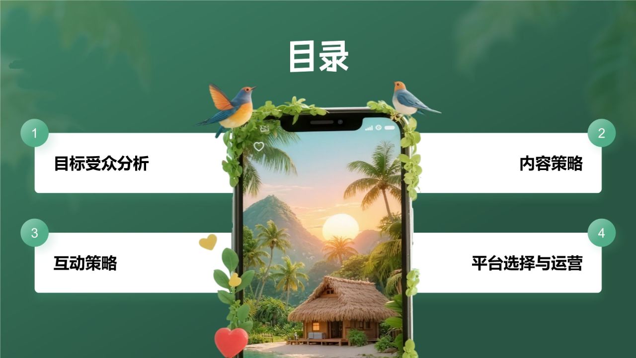 绿色3D风社交媒体营销方案PPT模板