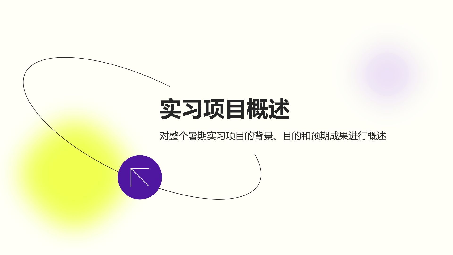 黄色渐变风暑期实习项目总结报告PPT模板