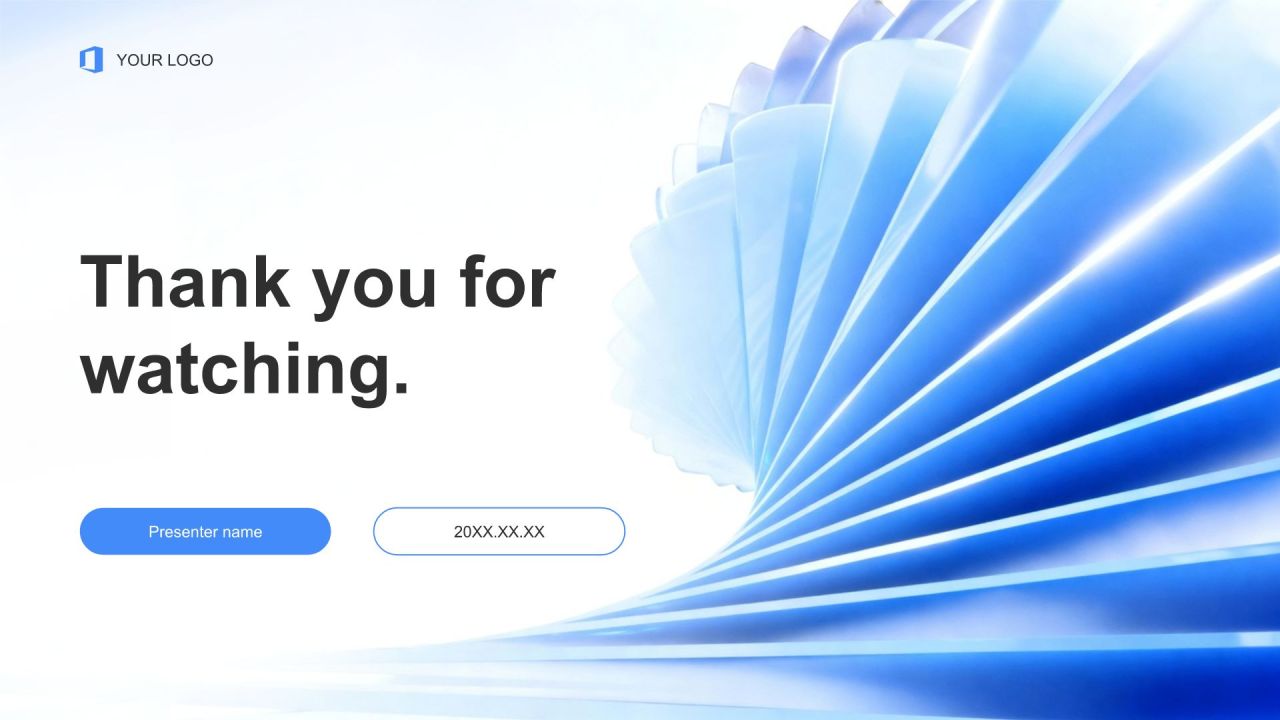 蓝色3D风项目创意提案与展示PPT模板