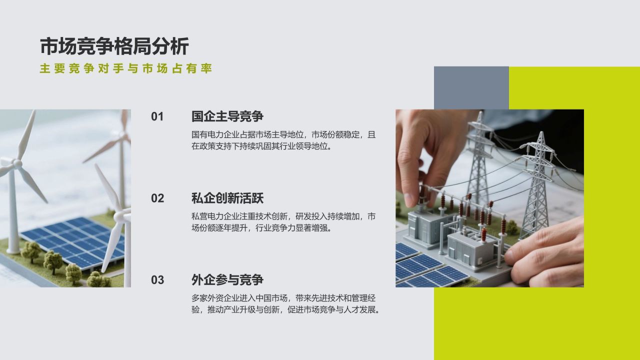 绿色商务风电力工程行业年度项目执行总结PPT模板