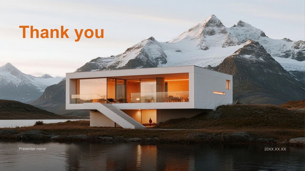 橙色商务风建筑设计行业年度项目成果展示PPT模板