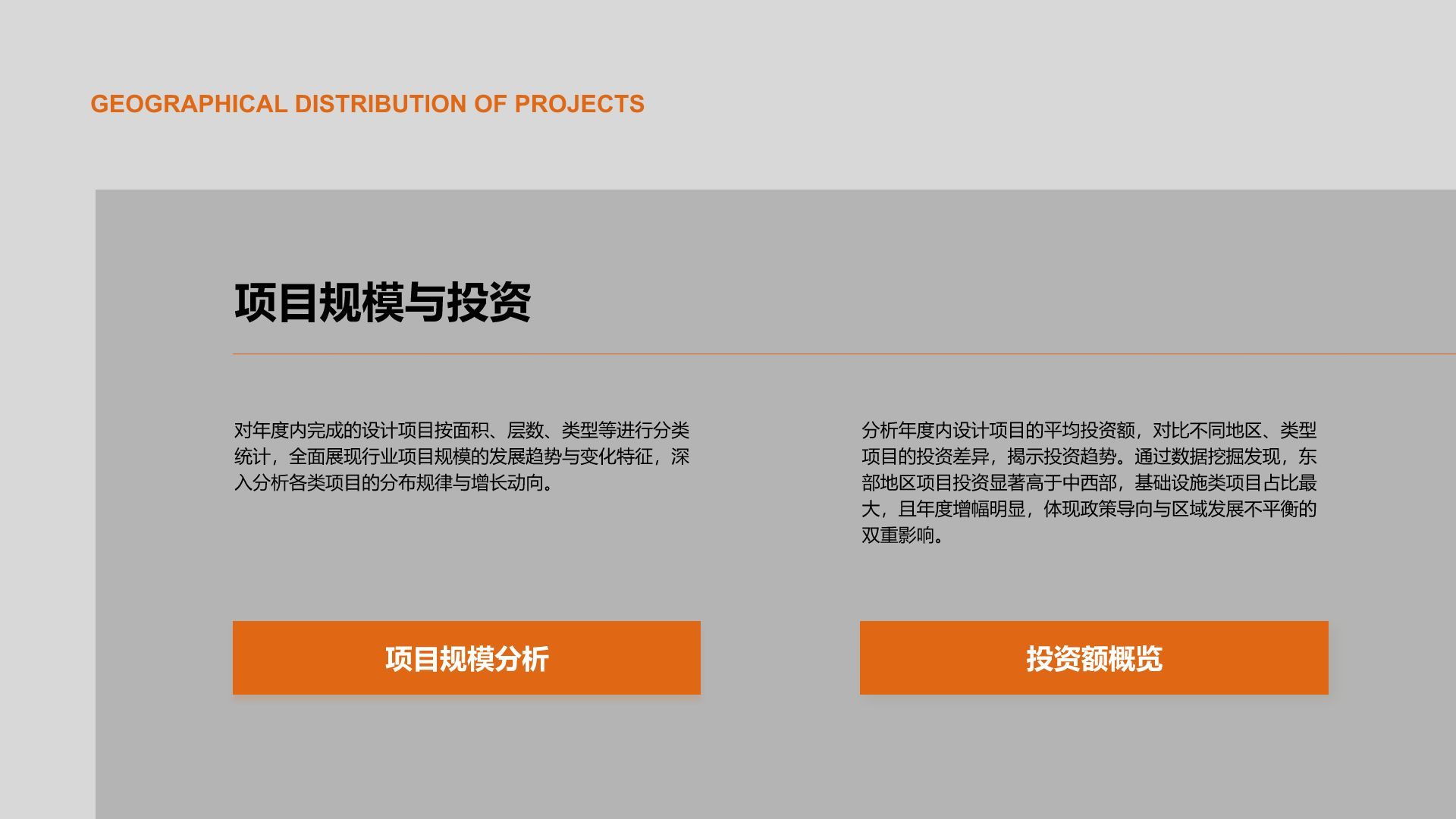 橙色商务风建筑设计行业年度项目成果展示PPT模板