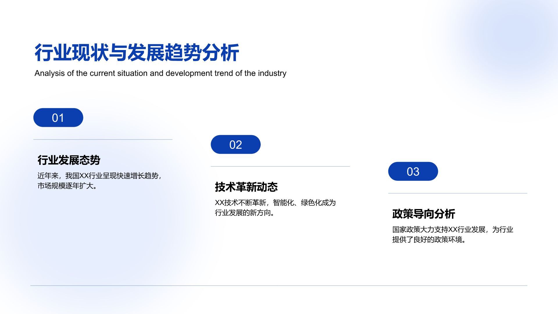 蓝色商务风年度重点项目总结汇报PPT模板