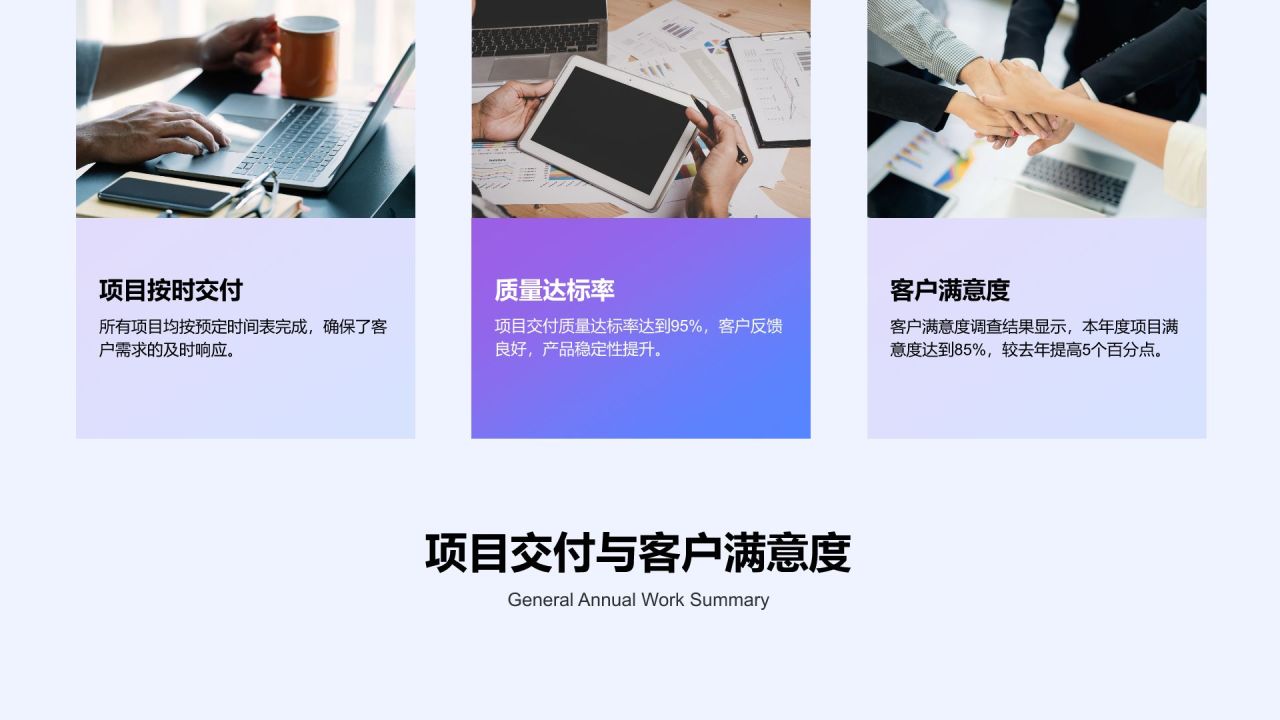 紫色3D风通用年度工作总结PPT模板