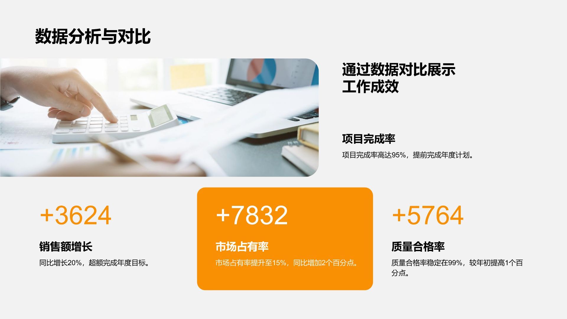 橙色3D风通用行业年终总结模板PPT模板