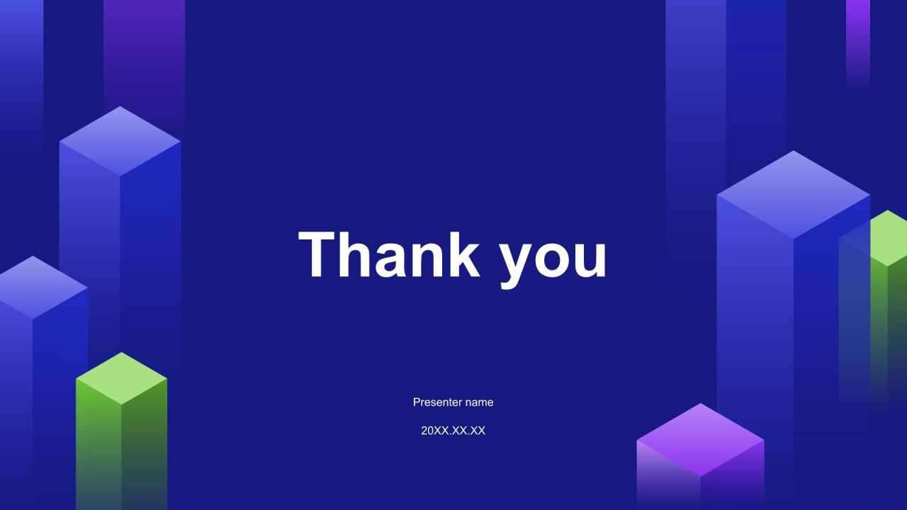 蓝色几何风通用年度工作总结PPT模板