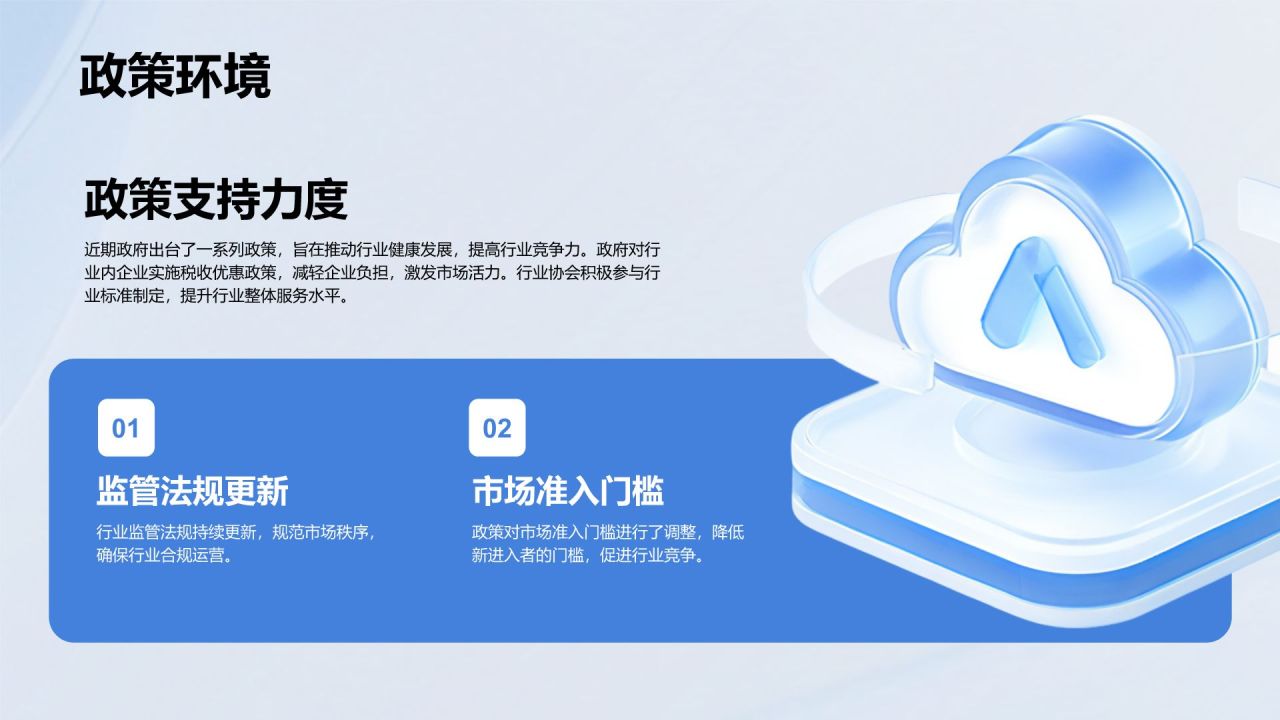 蓝色3D风20XX年度工作总结PPT模板