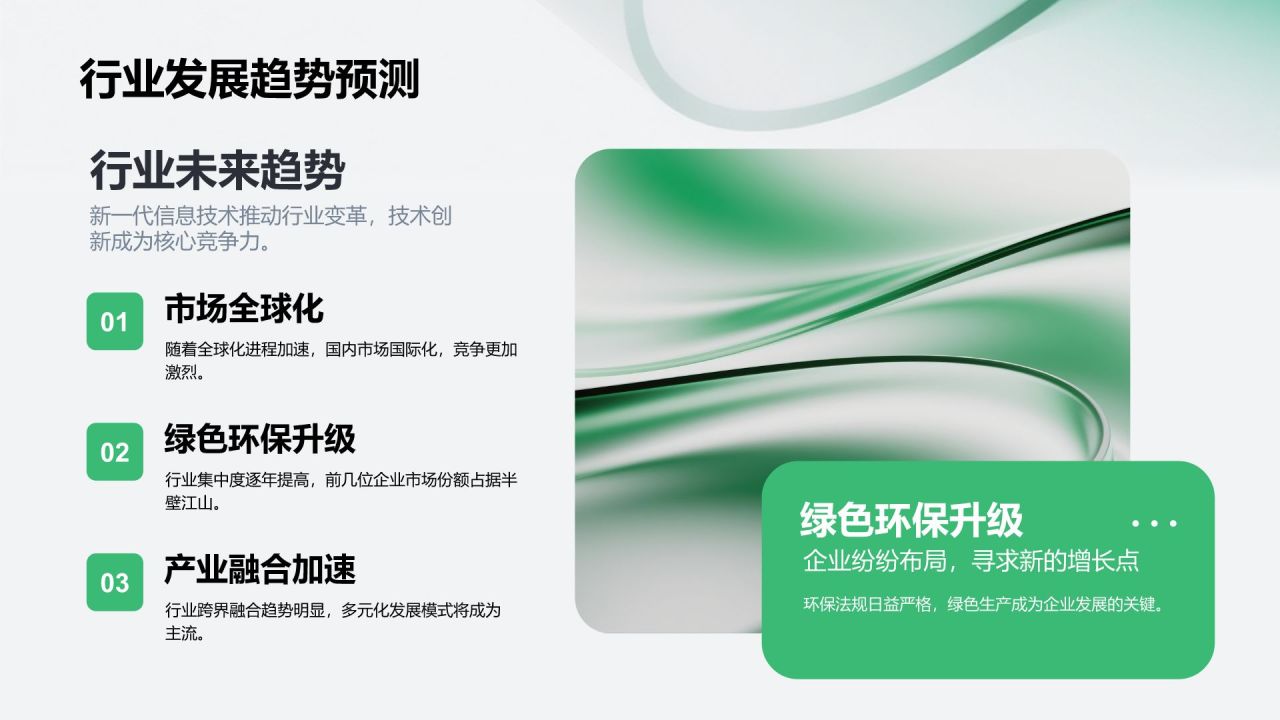 绿色简约风企业年终总结大会汇报PPT模板