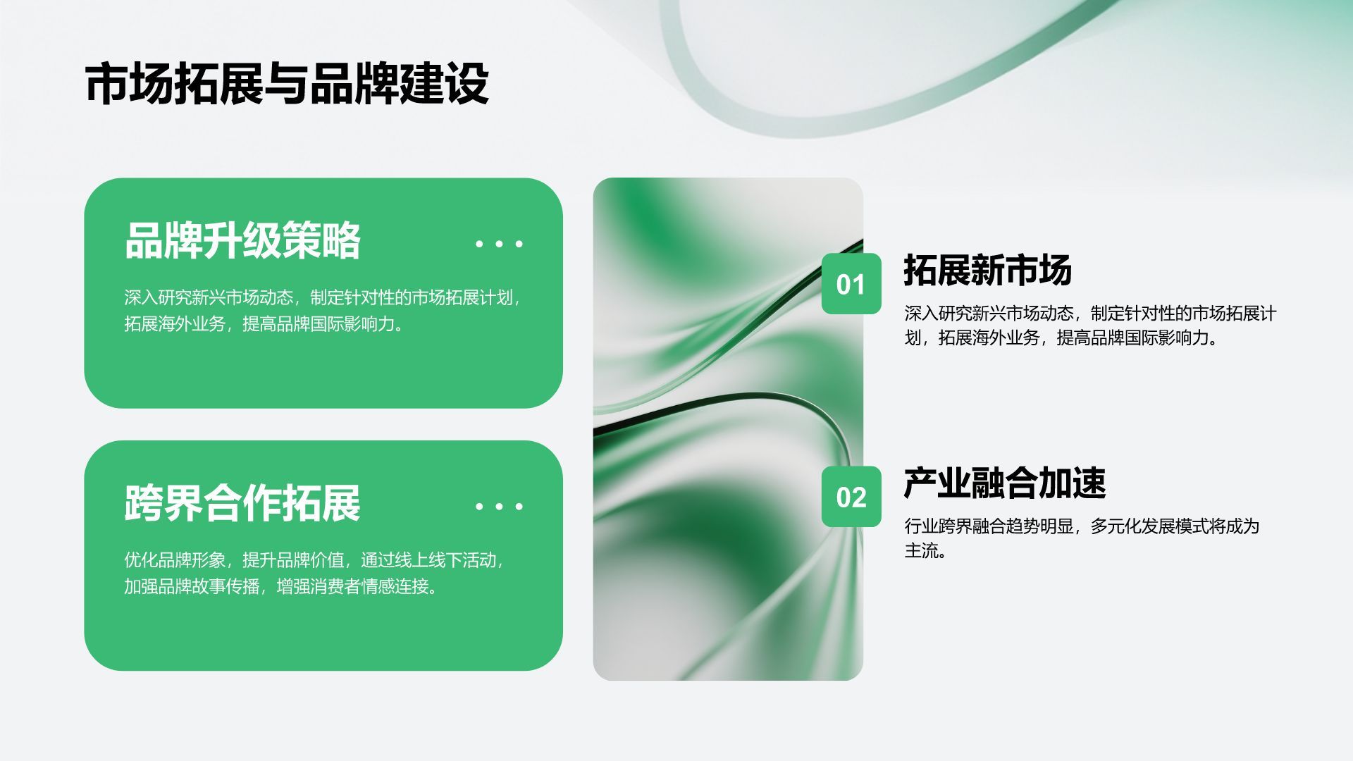 绿色简约风企业年终总结大会汇报PPT模板