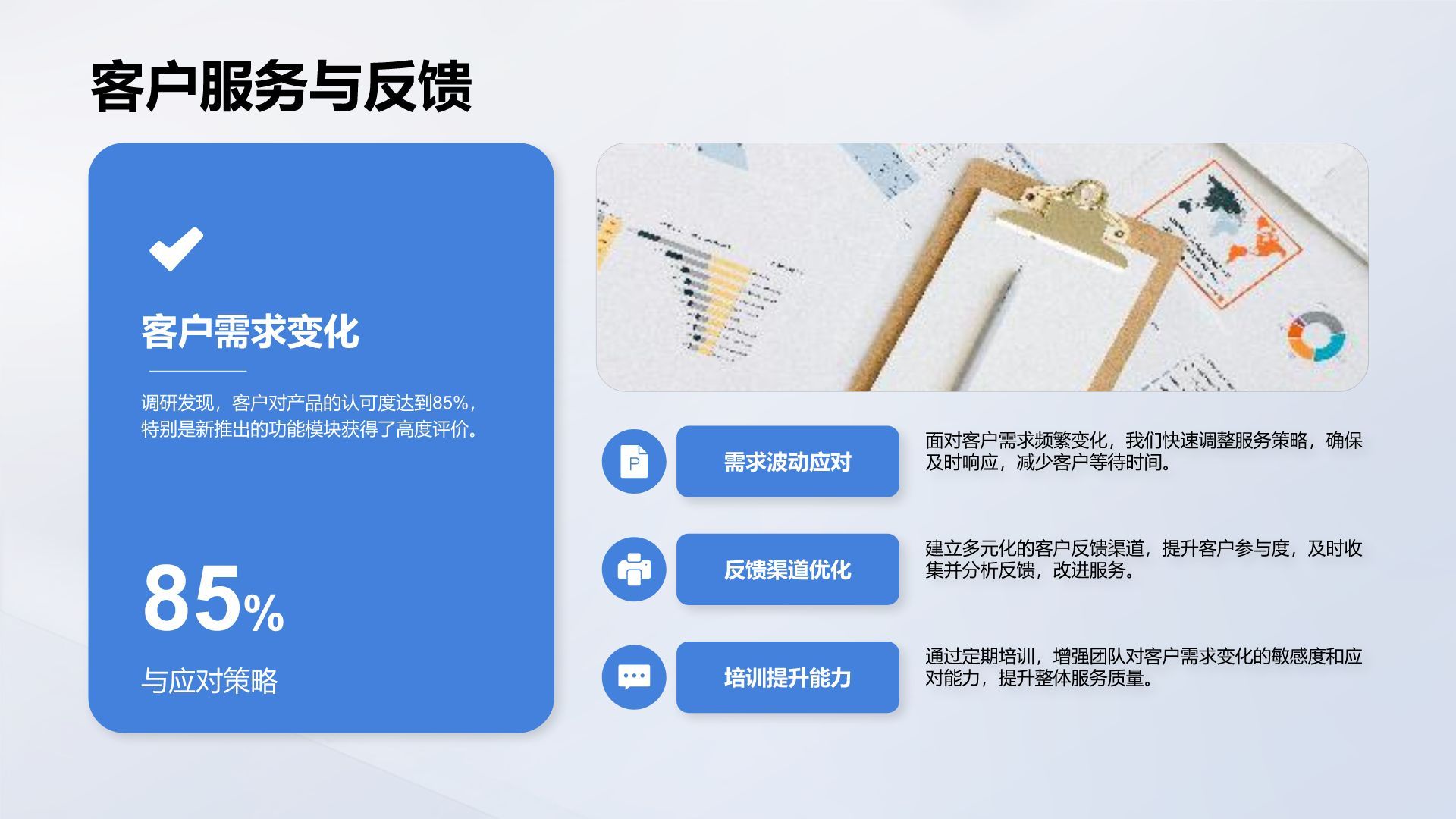 蓝色简约风团队年终总结与复盘PPT模板