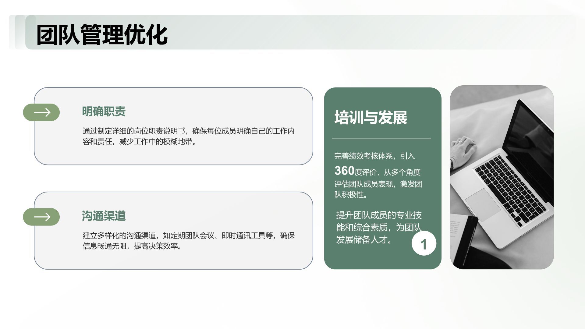 绿色商务风团队年终总结与复盘PPT模板