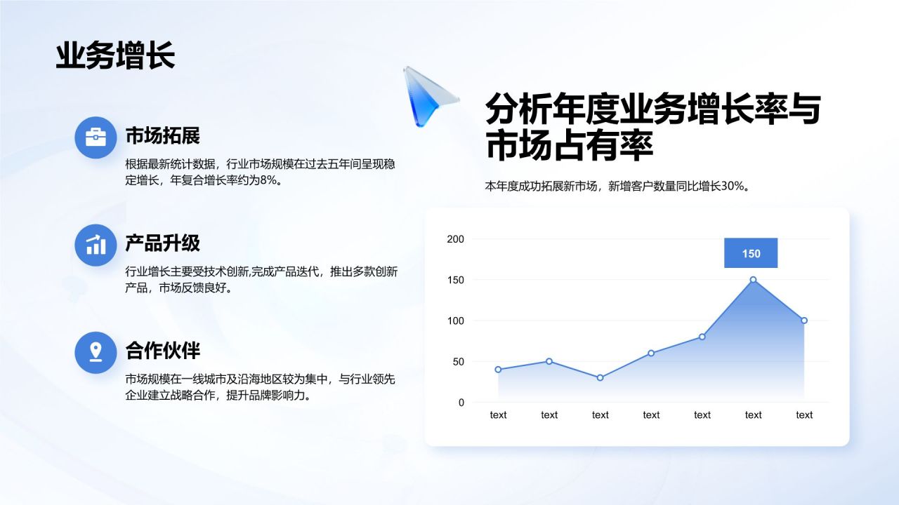 蓝色3D风20XX年度工作总结PPT模板