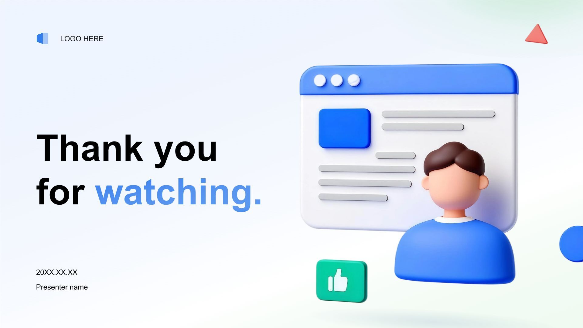 蓝色3D风年终客户关系维护总结PPT模板