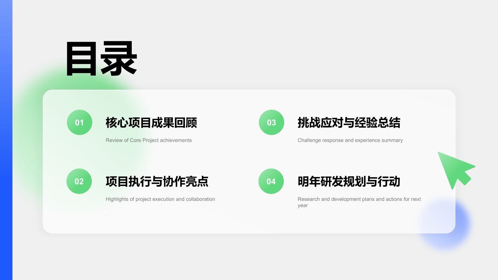 蓝色3D风研发部门年终项目总结PPT模板