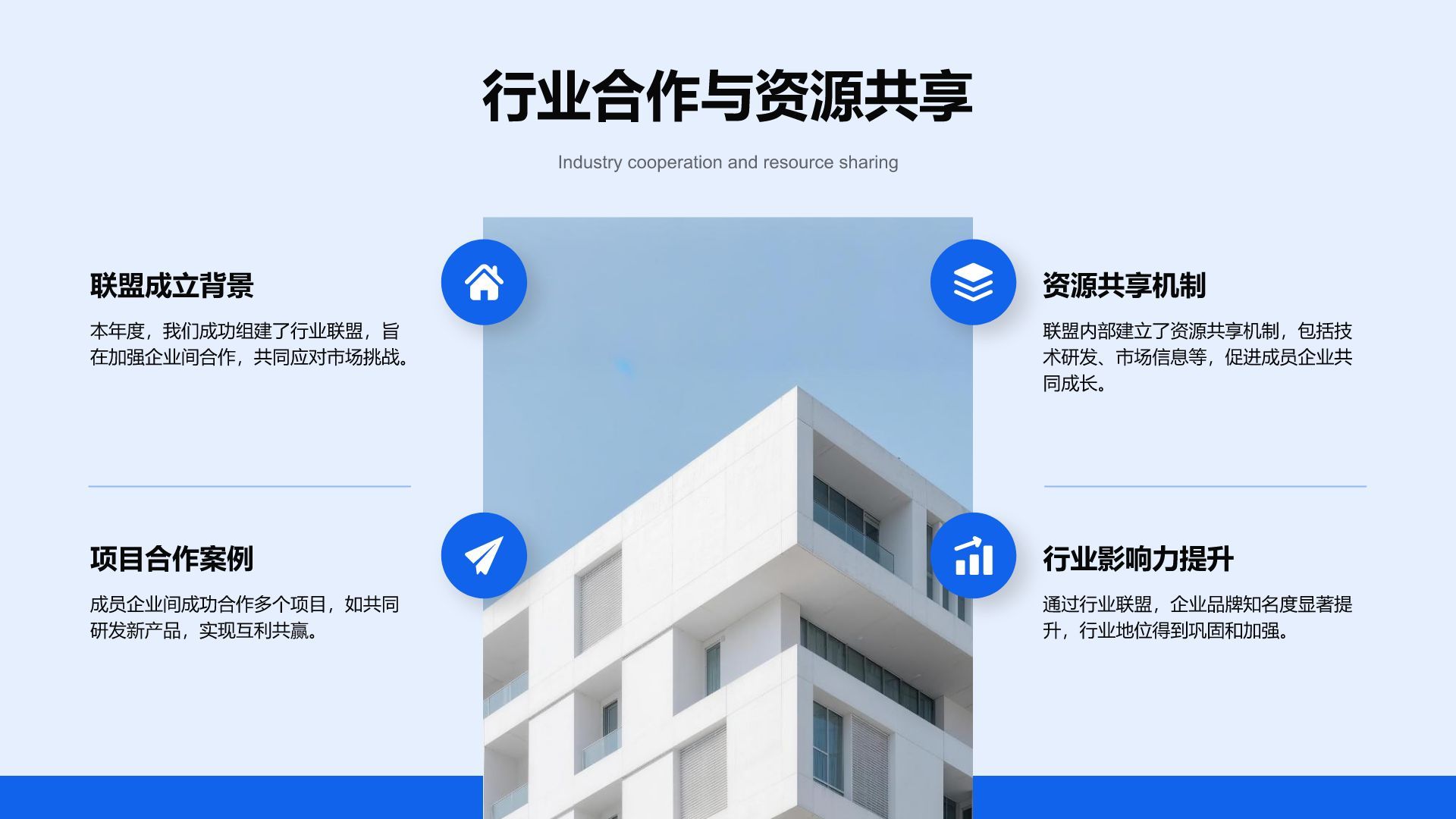 蓝色商务风企业年度成果展示PPT模板
