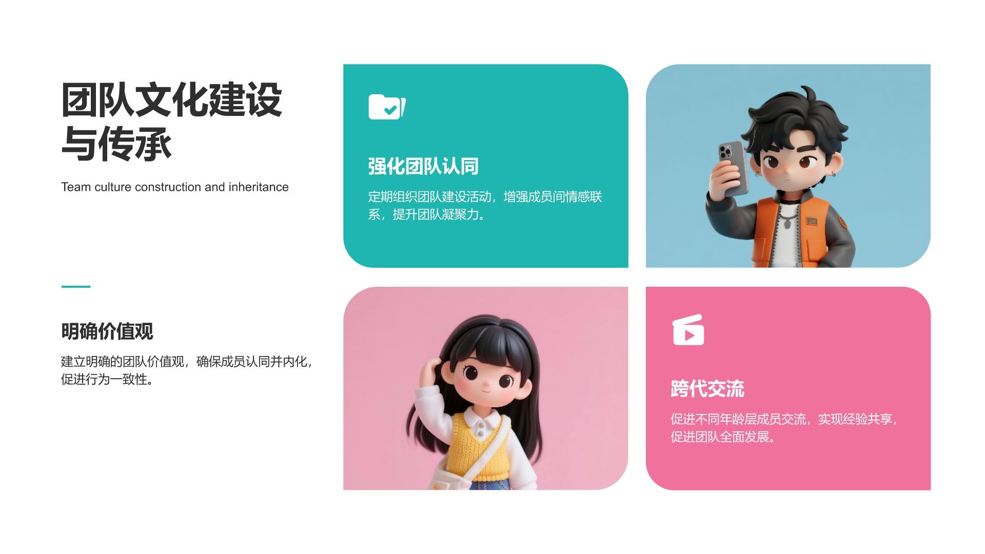 蓝色3D风团队年终复盘与提升计划PPT模板