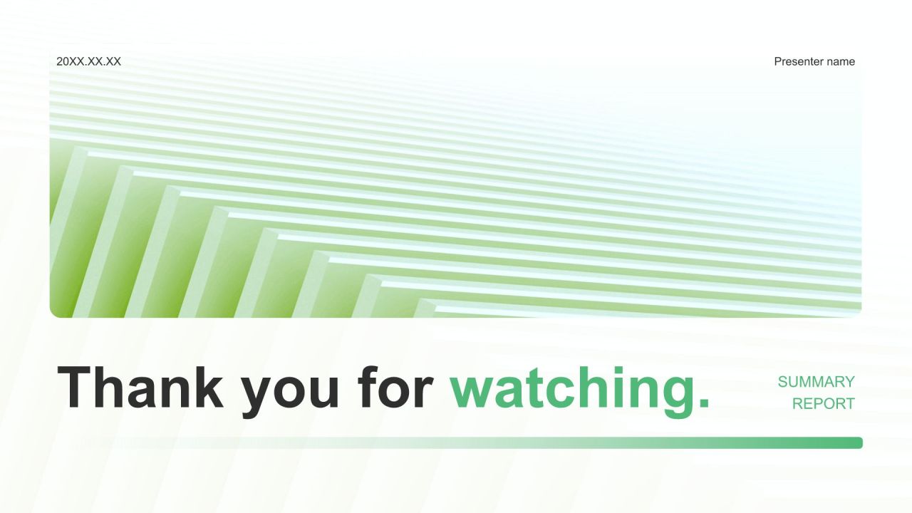 绿色小清新年度重点项目完成总结PPT模板