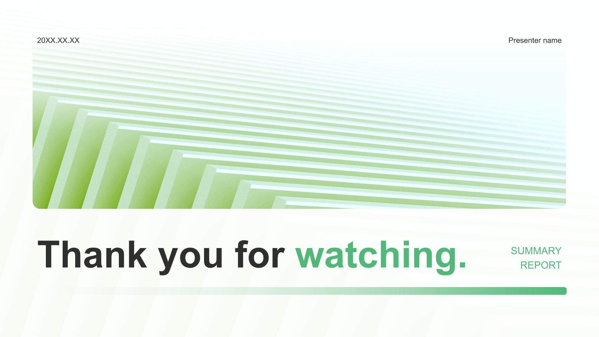 绿色小清新年度重点项目完成总结PPT模板