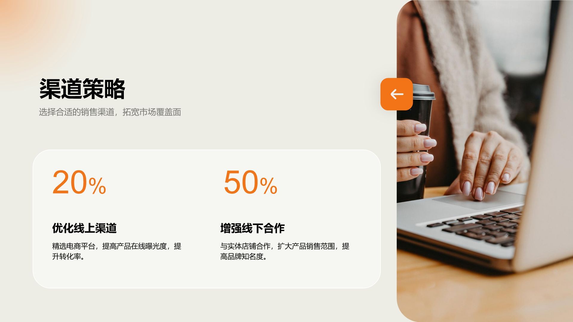 橙色渐变风年终销售业绩汇报PPT模板