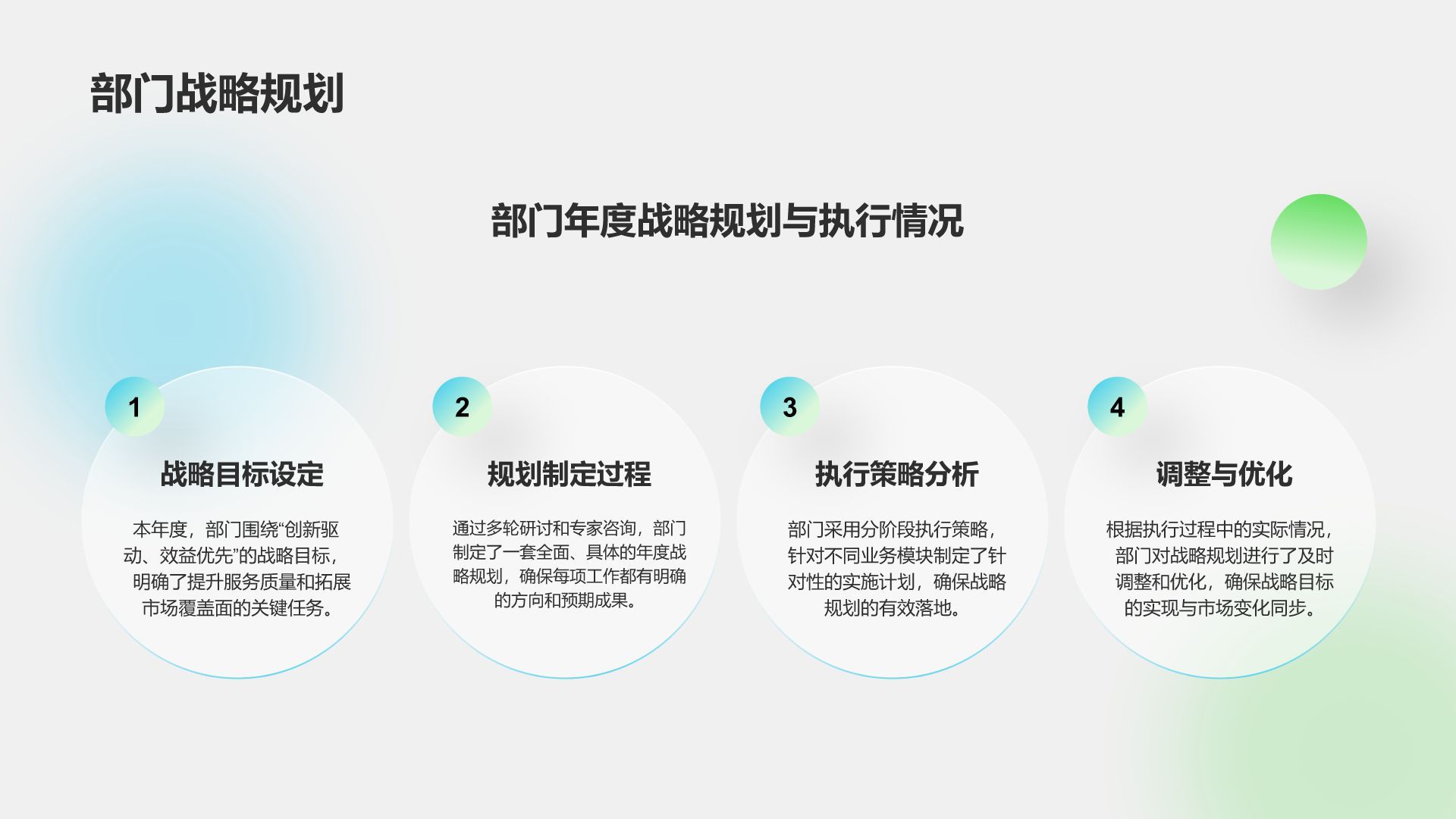 绿色简约风部门年度工作成果展示PPT模板