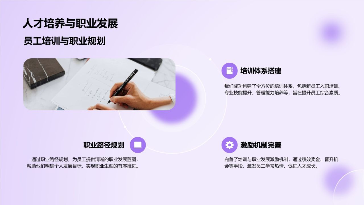 紫色商务风部门年度工作成果展示PPT模板