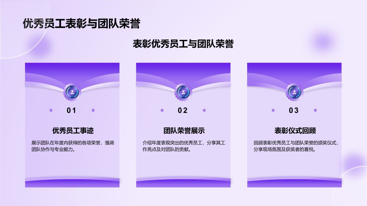 紫色商务风部门年度工作成果展示PPT模板