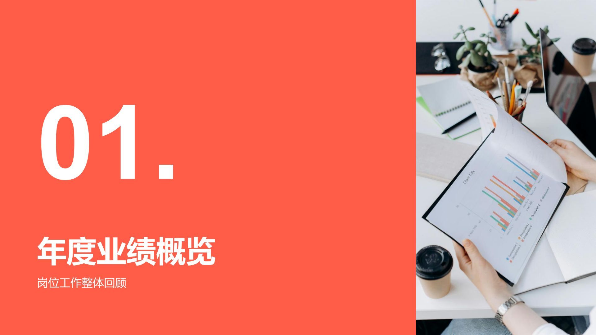 红色商务风岗位年度业绩总结汇报PPT模板