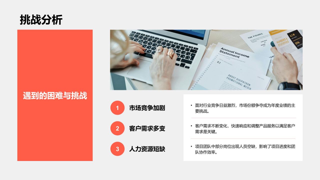 红色商务风岗位年度业绩总结汇报PPT模板