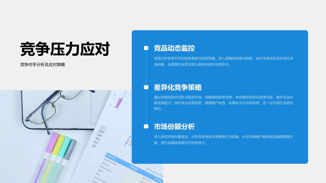 蓝色商务风财务年终总结与预算规划PPT模板