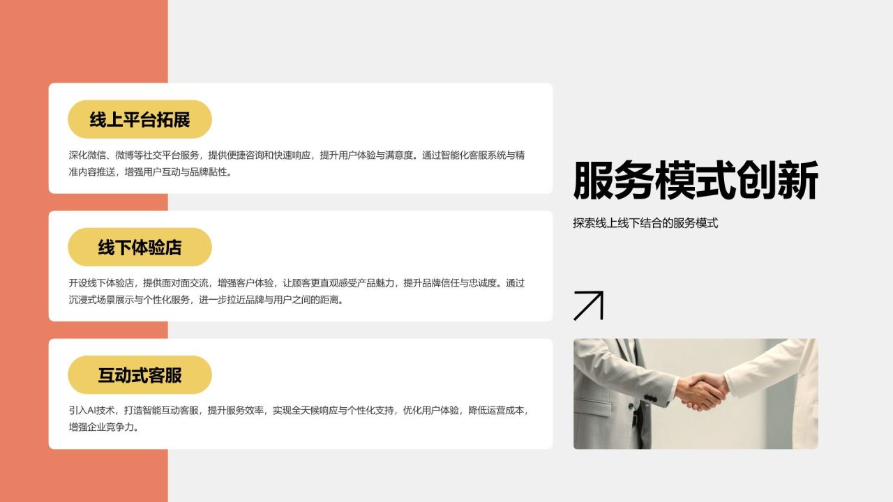 黄色3D风客服年终服务总结与改进PPT模板