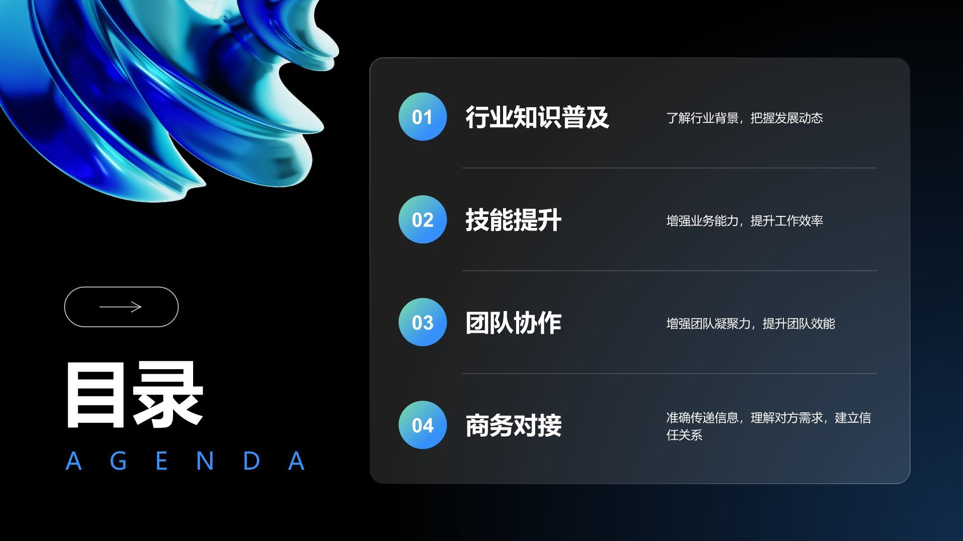 蓝色科技风企业内部宣讲通用模板PPT模板