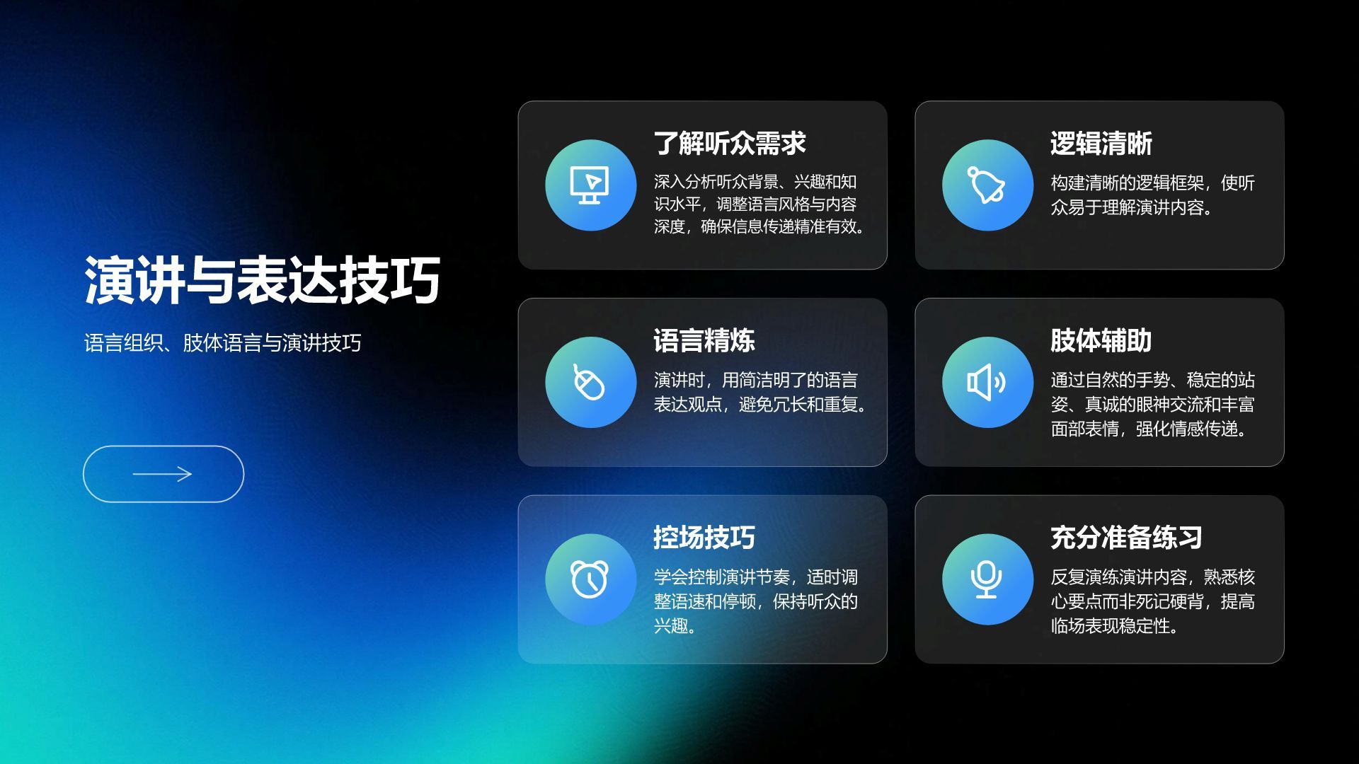 蓝色科技风企业内部宣讲通用模板PPT模板