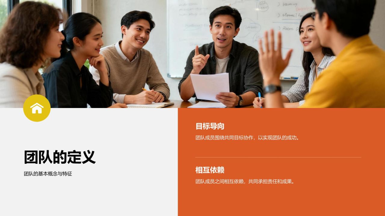 橙色商务风团队建设与激励培训PPT模板