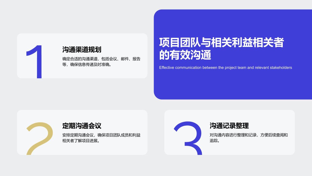 蓝色扁平风企业战略项目管理PPT模板