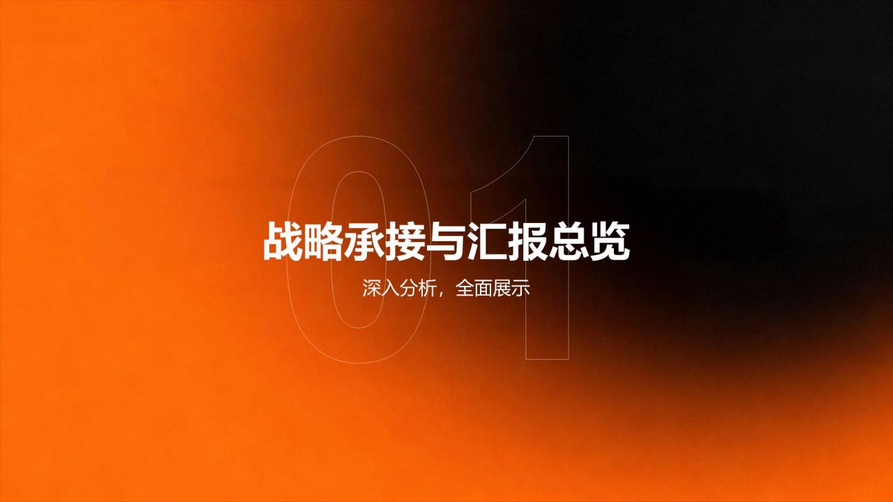 橙色渐变风年度工作成果展示与汇报PPT模板