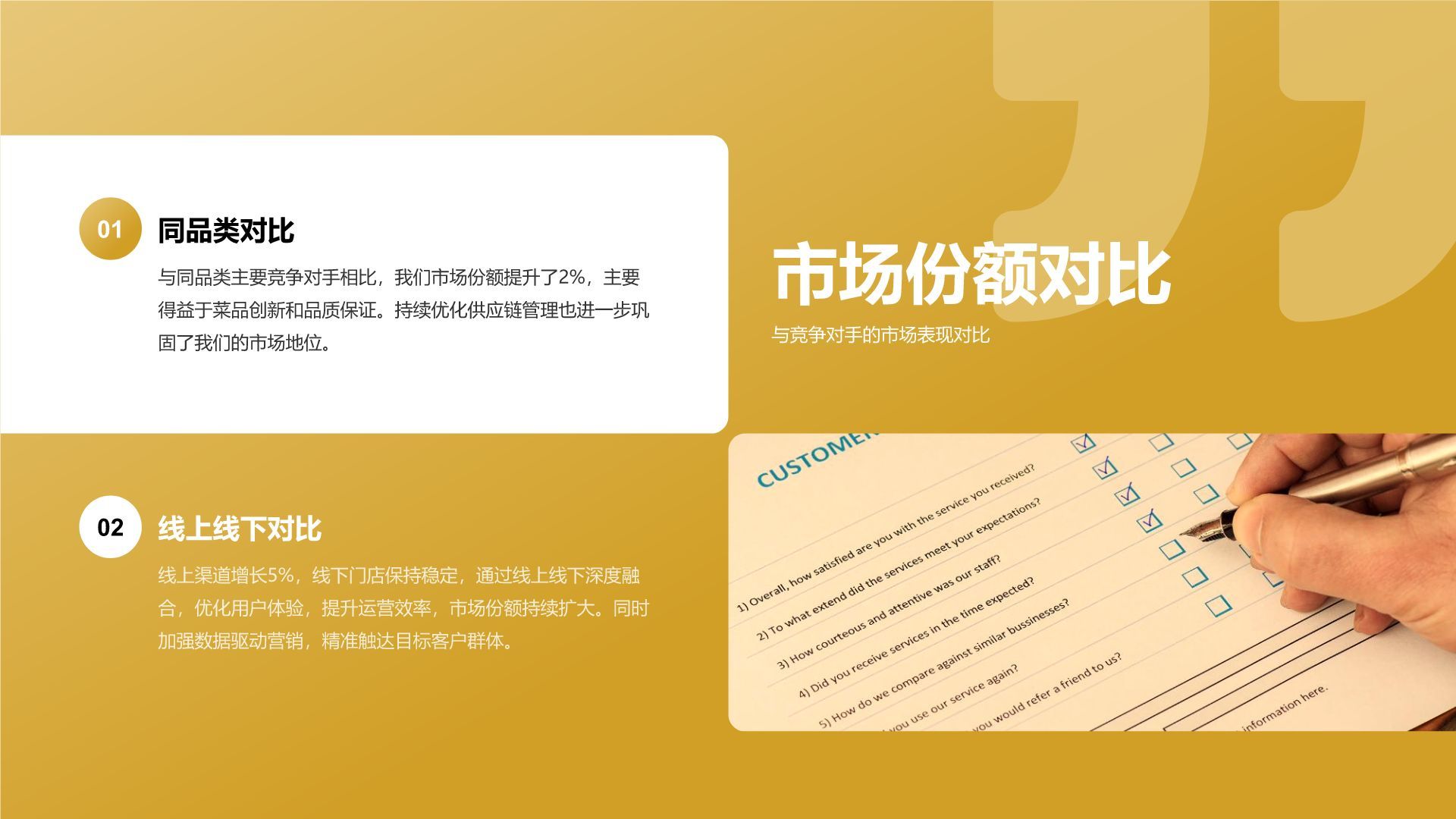 橙色商务风餐饮服务行业年终经营成果汇报PPT模板