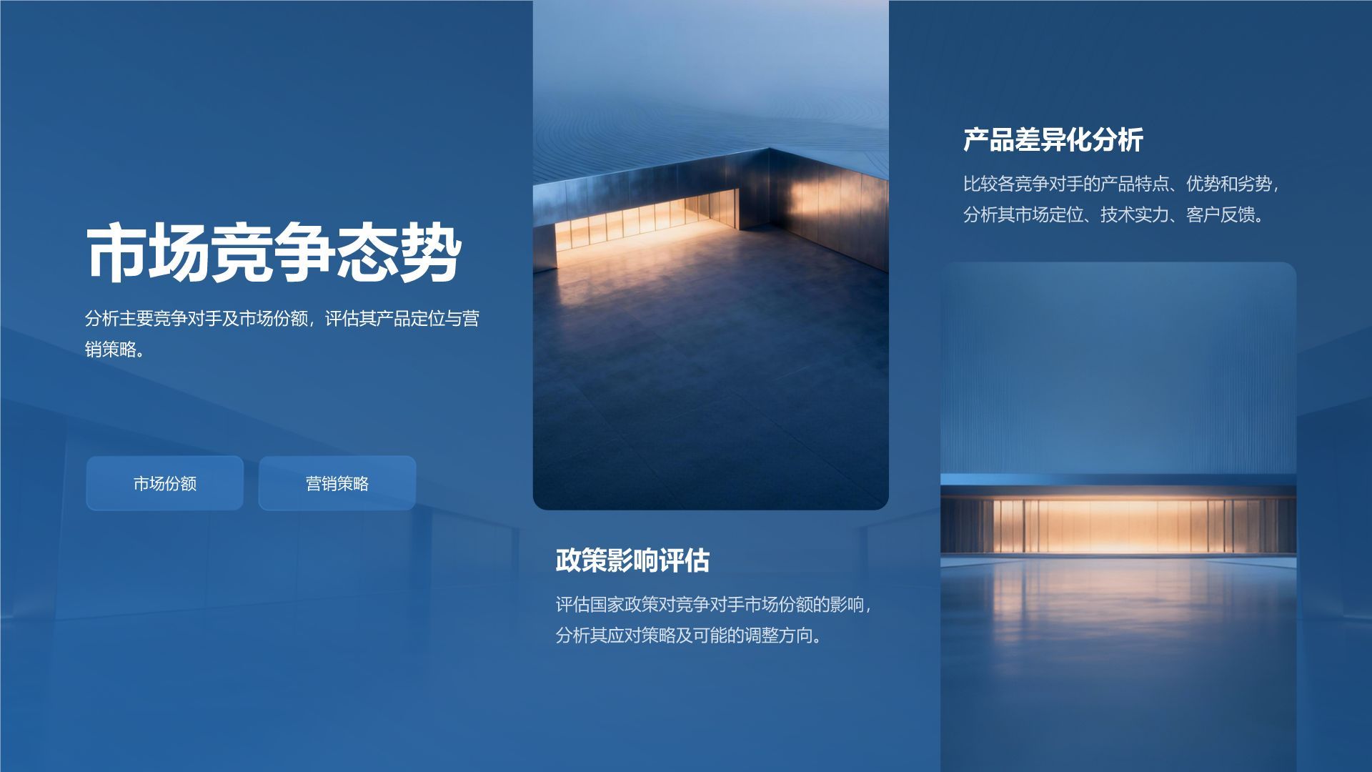 蓝色商务风房地产行业年度项目总结汇报PPT模板