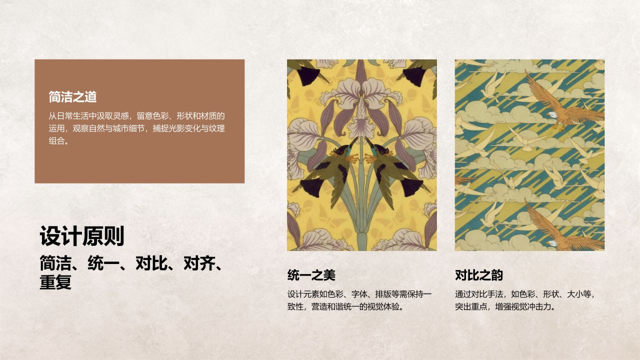 橙色复古风平面设计创意展示PPT模板