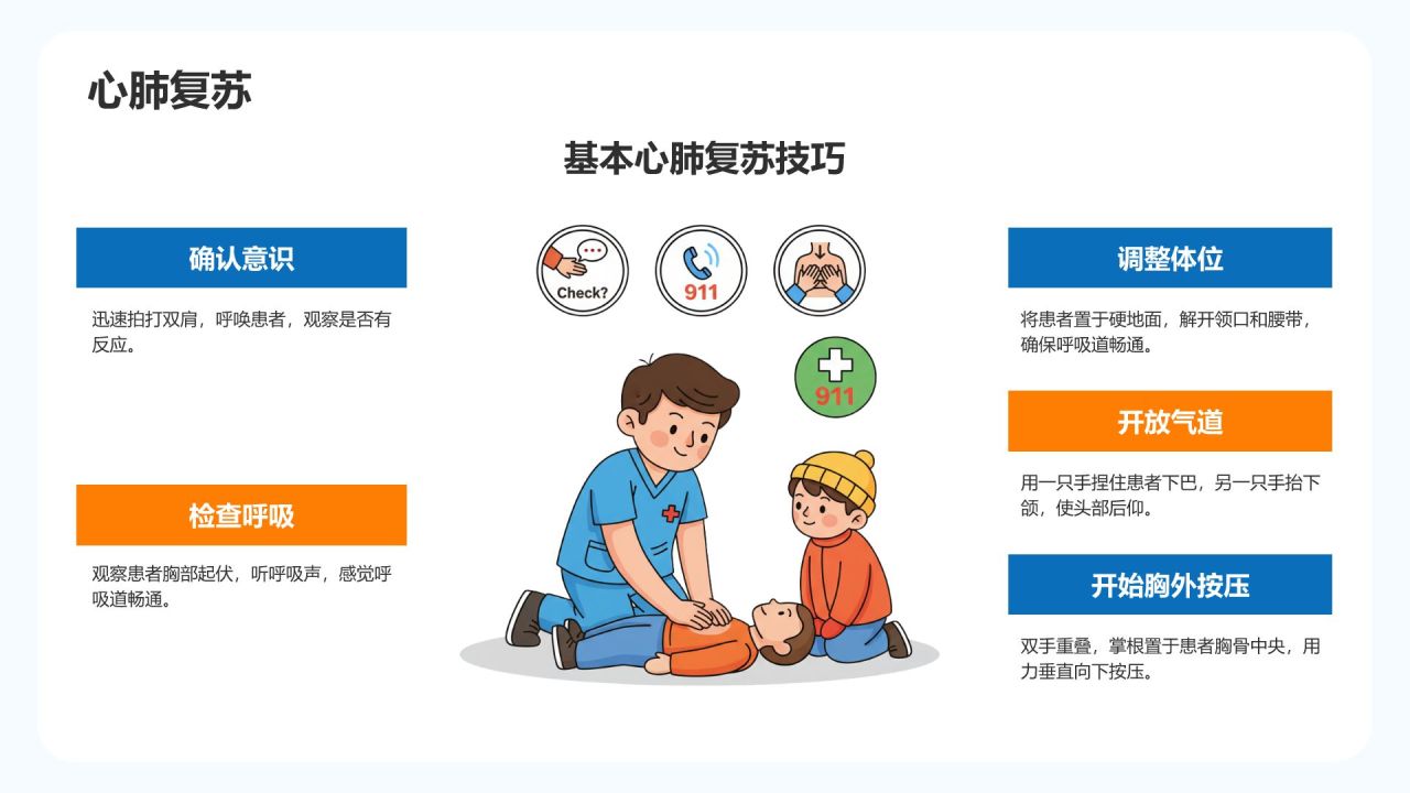 蓝色插画风冬季安全教育培训PPT模板