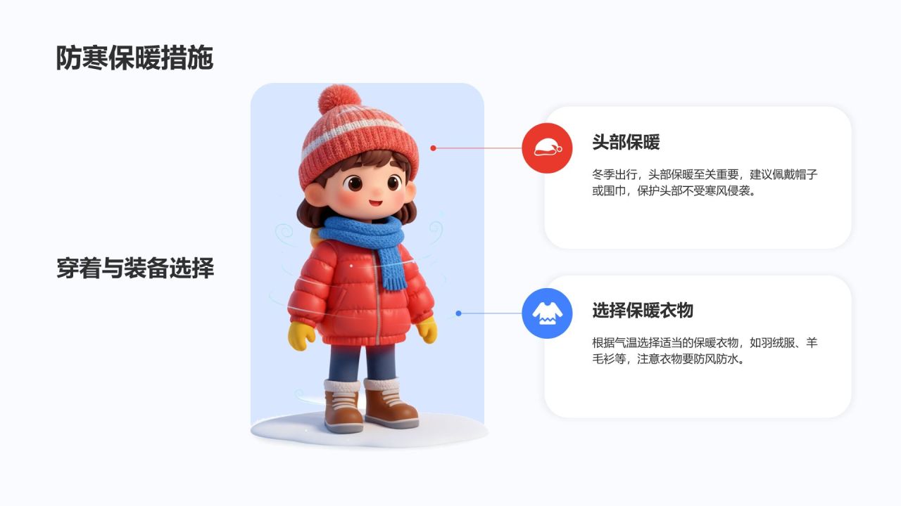 红色3D风学生冬季出行安全与交通常识教育PPT模板